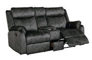 Granite gray printed microfiber reclining sofa by Global additional picture 5