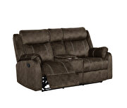 Domino coffee printed microfiber reclining sofa by Global additional picture 2