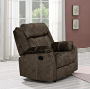 Domino coffee printed microfiber reclining sofa by Global additional picture 3