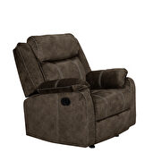 Domino coffee printed microfiber reclining sofa by Global additional picture 4