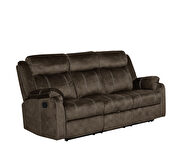 Domino coffee printed microfiber reclining sofa by Global additional picture 5