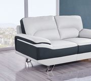 Gray/black modern leather sofa w/ chrome legs by Global additional picture 2