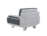 Gray/black modern leather sofa w/ chrome legs by Global additional picture 4
