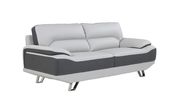 Gray/black modern leather sofa w/ chrome legs by Global additional picture 5