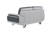 Gray/black bonded leather modern loveseat by Global additional picture 3
