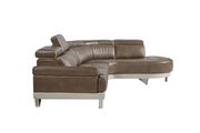 Two-toned walnut/pearl sectional sofa w/ headrests by Global additional picture 5