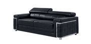 Sleek modern sofa in black leather w/ headrests by Global additional picture 4