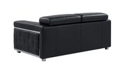 Sleek modern sofa in black leather w/ headrests by Global additional picture 5