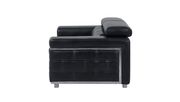 Designer modern loveseat in black leather by Global additional picture 2