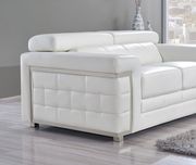 Sleek modern sofa in white leather w/ headrests by Global additional picture 2