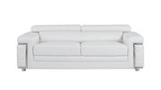 Sleek modern sofa in white leather w/ headrests by Global additional picture 5