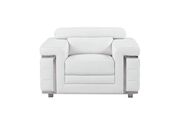 Designer white leather modern chair by Global additional picture 2