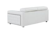 Designer modern loveseat in white leather by Global additional picture 2