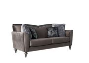 Gray velvet sofa in glam style by Global additional picture 3
