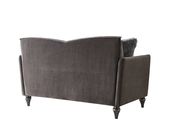 Gray velvet fabric loveseat in glam style by Global additional picture 2