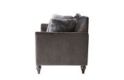 Gray velvet fabric loveseat in glam style by Global additional picture 3