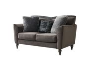 Gray velvet fabric loveseat in glam style by Global additional picture 4