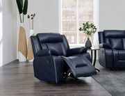Blue leather gel recliner sofa by Global additional picture 2