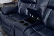 Blue leather gel recliner sofa by Global additional picture 3