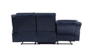 Blue leather gel recliner sofa by Global additional picture 4