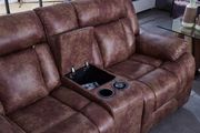 Brown two-toned leather gel recliner sofa by Global additional picture 2