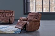Brown two-toned leather gel recliner sofa by Global additional picture 4