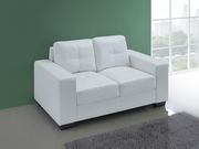 White leatherette affordable sofa by Global additional picture 2