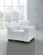 White leatherette affordable sofa by Global additional picture 3