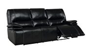 Black power reclining sofa additional photo 3 of 7