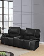 Black power reclining sofa by Global additional picture 7