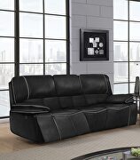 Black power reclining sofa by Global additional picture 8