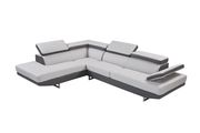Dark/light gray modern sectional w/ adjustable headrests by Global additional picture 4