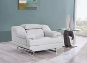 Light grey adjustable headrest modern sofa by Global additional picture 3