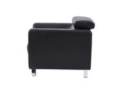 Black leather low profile chair by Global additional picture 2
