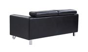 Black leather low profile loveseat by Global additional picture 2