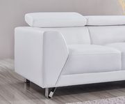 White leather adjustable headrests sofa by Global additional picture 3