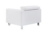 White bonded leather adjustable headrests chair by Global additional picture 2