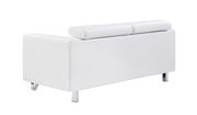 White bonded leather loveseat w/ adjustable headrests by Global additional picture 2