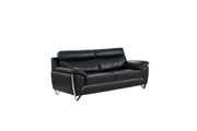 Black leather gel sofa with chrome legs by Global additional picture 2