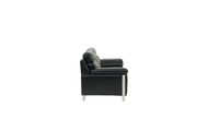 Black leather gel sofa with chrome legs by Global additional picture 3