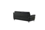 Black leather gel sofa with chrome legs by Global additional picture 4