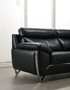 Black leather gel sofa with chrome legs by Global additional picture 8