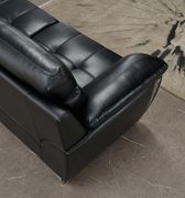 Black leather gel sofa with chrome legs by Global additional picture 9