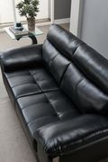 Black leather gel sofa with chrome legs by Global additional picture 10