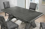 Solid wood casual style dining table in gray by Global additional picture 2