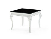 Black / silver queen anne style end table by Global additional picture 2