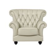 Ivory pearl leather tufted style living room chair by Global additional picture 2