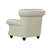 Ivory pearl leather tufted style living room chair by Global additional picture 3