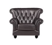 Brown coffee  leather tufted style living room chair by Global additional picture 2