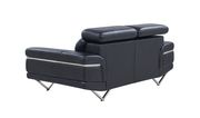 Adjustable headrest black leather modern loveseat by Global additional picture 2
